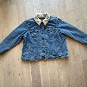 Levi's Blue Jean Jacket with Cream Collar size 2X